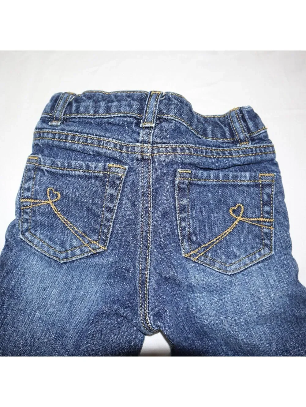 The Children's Place Girls Bootcut Jeans 3T Heart Pocket Dark Wash